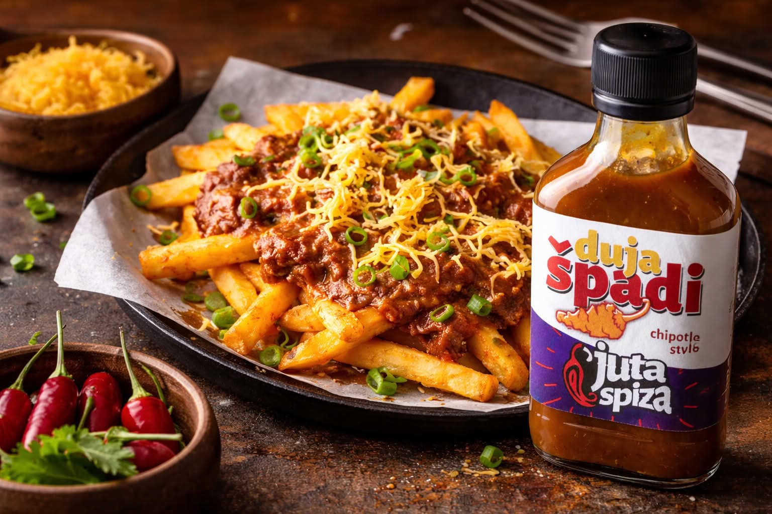 Chili cheese fries s domaćim ljutim umakom